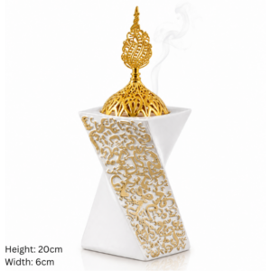 Bakhoor Burner - Calligraphy White