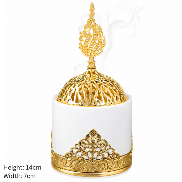 Bakhoor Burner - White/Gold