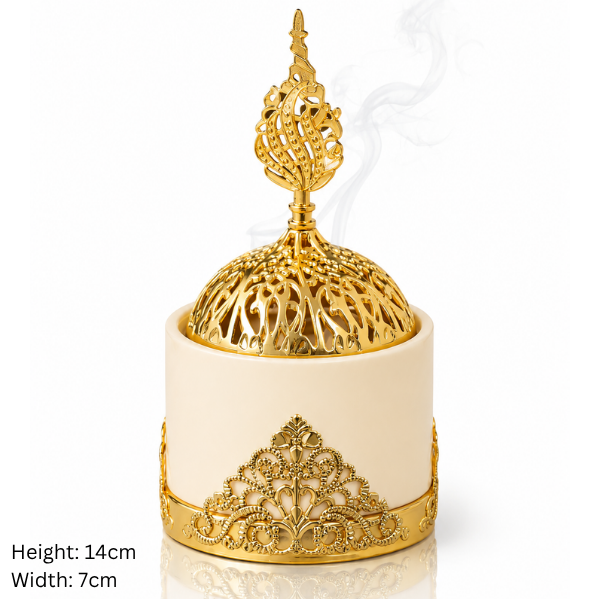 Bakhoor Burner - Beige/Gold